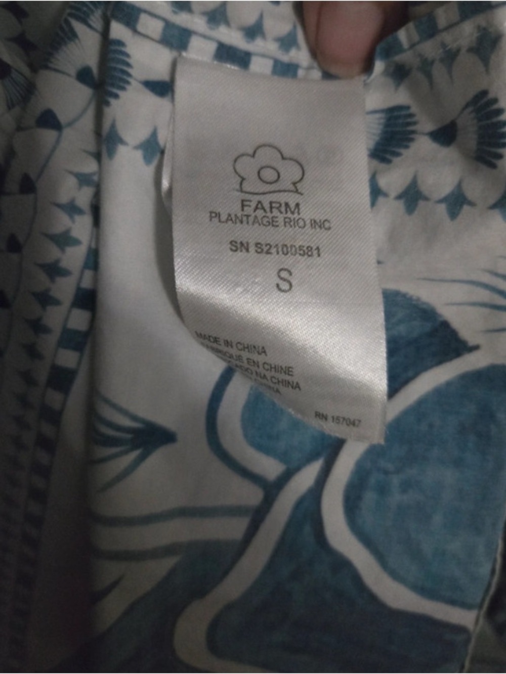 FARM RIO CHINOISERIE ENCHANTED GARDEN MIDI DRESS BLUE SMALL - Picture 8 of 9